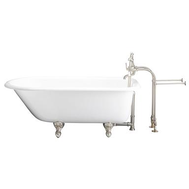 Barclay TKCTRN60-SN1 Bartlett 60â€³ Cast Iron Roll Top Tub Kit - Brushed Nickel Accessories