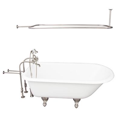 Barclay TKCTRN60-SN3 Bartlett 60â€³ Cast Iron Roll Top Tub Kit - Brushed Nickel Accessories