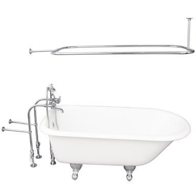 Barclay TKCTRN67-CP4 Brocton 68â€³ Cast Iron Roll Top Tub Kit - Polished Chrome Accessories