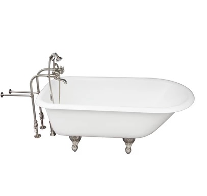 Barclay TKCTRN67-SN2 Brocton 68â€³ Cast Iron Roll Top Tub Kit - Brushed Nickel Accessories