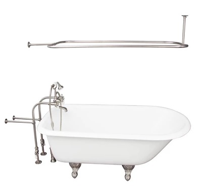 Barclay TKCTRN67-SN3 Brocton 68â€³ Cast Iron Roll Top Tub Kit - Brushed Nickel Accessories