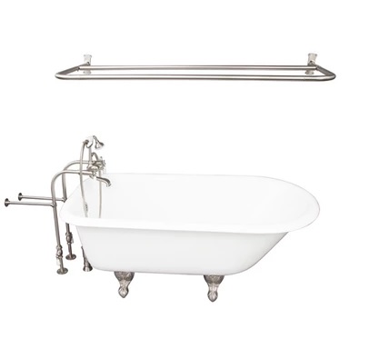 Barclay TKCTRN67-SN5 Brocton 68â€³ Cast Iron Roll Top Tub Kit - Brushed Nickel Accessories