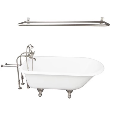 Barclay TKCTRN67-SN6 Brocton 68â€³ Cast Iron Roll Top Tub Kit - Brushed Nickel Accessories