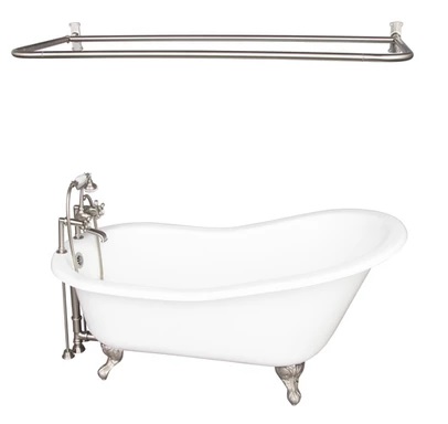 Barclay TKCTS7H67-BN6 Icarus 67â€³ Cast Iron Slipper Tub Kit - Brushed Nickel Accessories