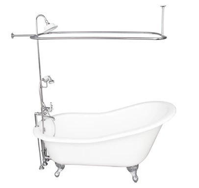 Barclay TKCTS7H67-CP4 Icarus 67â€³ Cast Iron Slipper Tub Kit - Polished Chrome Accessories