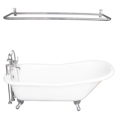 Barclay TKCTS7H67-CP5 Icarus 67â€³ Cast Iron Slipper Tub Kit - Polished Chrome Accessories