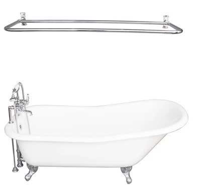 Barclay TKCTS7H67-CP6 Icarus 67â€³ Cast Iron Slipper Tub Kit - Polished Chrome Accessories