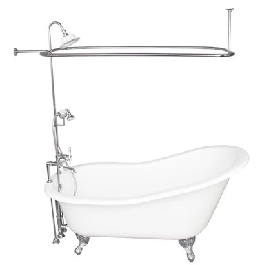 Barclay TKCTSH60-CP3 Griffin 61â€³ Cast Iron Slipper Tub Kit - Polished Chrome Accessories