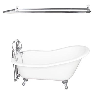 Barclay TKCTSH60-CP5 Griffin 61â€³ Cast Iron Slipper Tub Kit - Polished Chrome Accessories