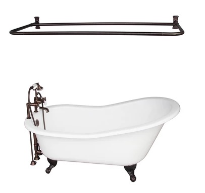 Barclay TKCTSH60-ORB5 Griffin 61â€³ Cast Iron Slipper Tub Kit - Oil Rubbed Bronze Accessories