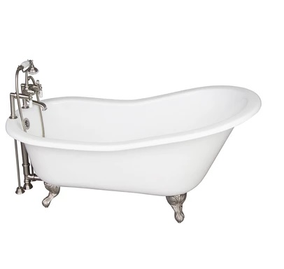 Barclay TKCTSH60-SN1 Griffin 61â€³ Cast Iron Slipper Tub Kit - Brushed Nickel Accessories