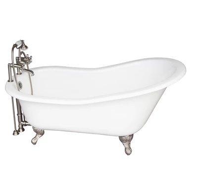 Barclay TKCTSH60-SN2 Griffin 61â€³ Cast Iron Slipper Tub Kit - Brushed Nickel Accessories