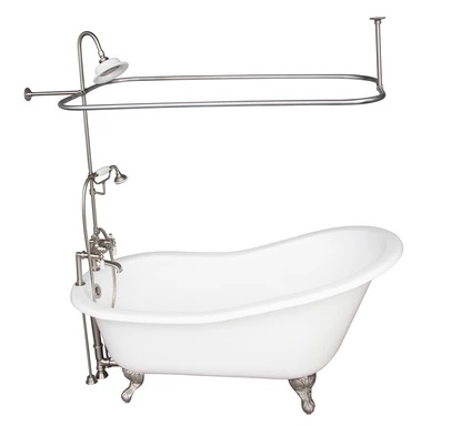 Barclay TKCTSH60-SN3 Griffin 61â€³ Cast Iron Slipper Tub Kit - Brushed Nickel Accessories