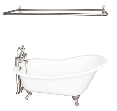 Barclay TKCTSH60-SN6 Griffin 61â€³ Cast Iron Slipper Tub Kit - Brushed Nickel Accessories