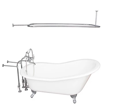 Barclay TKCTSN60-CP4 Griffin 61â€³ Cast Iron Slipper Tub Kit - Polished Chrome Accessories