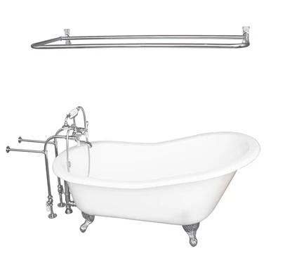 Barclay TKCTSN60-CP5 Griffin 61â€³ Cast Iron Slipper Tub Kit - Polished Chrome Accessories