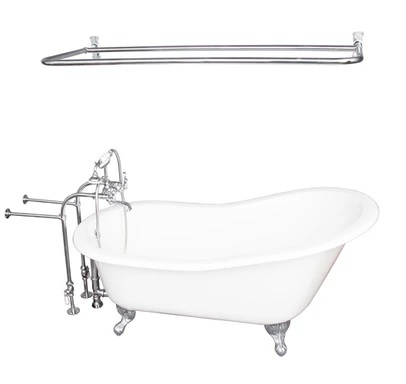 Barclay TKCTSN60-CP6 Griffin 61â€³ Cast Iron Slipper Tub Kit - Polished Chrome Accessories