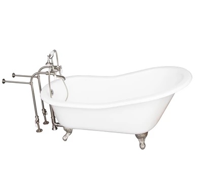 Barclay TKCTSN60-SN1 Griffin 61â€³ Cast Iron Slipper Tub Kit - Brushed Nickel Accessories