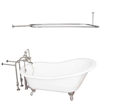 Barclay TKCTSN60-SN3 Griffin 61â€³ Cast Iron Slipper Tub Kit - Brushed Nickel Accessories