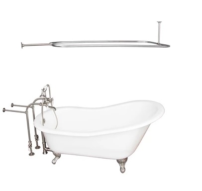 Barclay TKCTSN67-BN3 Icarus 67â€³ Cast Iron Slipper Tub Kit - Brushed Nickel Accessories