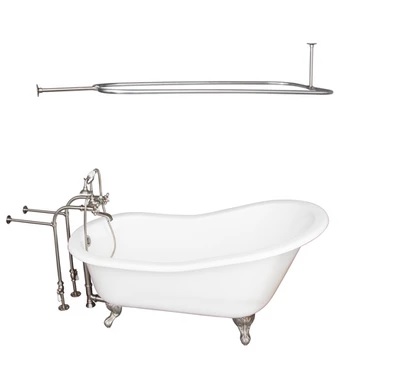 Barclay TKCTSN67-BN4 Icarus 67â€³ Cast Iron Slipper Tub Kit - Brushed Nickel Accessories