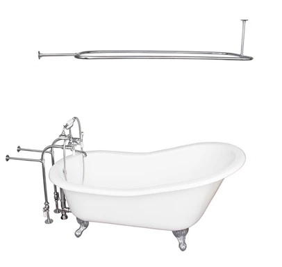 Barclay TKCTSN67-CP3 Icarus 67â€³ Cast Iron Slipper Tub Kit - Polished Chrome Accessories