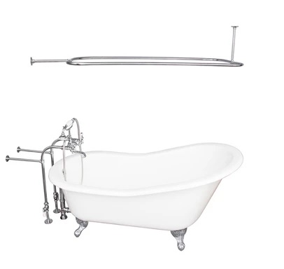 Barclay TKCTSN67-CP4 Icarus 67â€³ Cast Iron Slipper Tub Kit - Polished Chrome Accessories