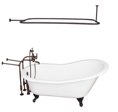 Barclay TKCTSN67-ORB3 Icarus 67â€³ Cast Iron Slipper Tub Kit - Oil Rubbed Bronze Accessories