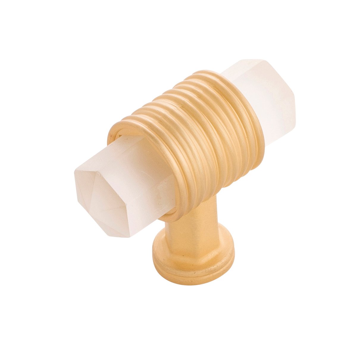 Belwith Keeler B076303GF-BGB 1-7/8 In. Chrysalis Knob - Brushed Golden Brass with Frosted Glass