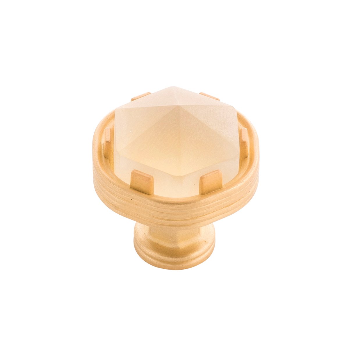 Belwith Keeler B076304GF-BGB 1-3/16 In. Chrysalis Knob - Brushed Golden Brass with Frosted Glass