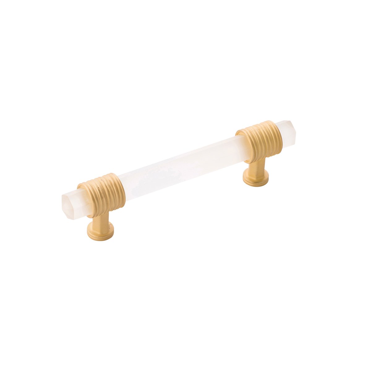 Belwith Keeler B076306GF-BGB 96mm Chrysalis Pull - Brushed Golden Brass with Frosted Glass