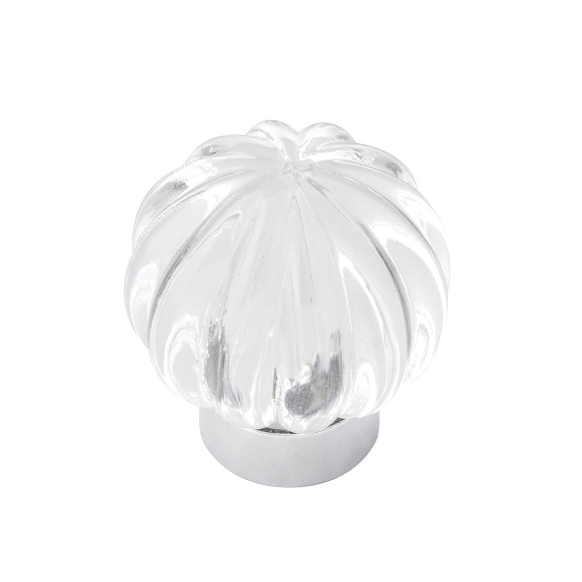 Belwith Keeler B076571-GLCH 1-1/4 In. Luster Knob - Glass with Chrome