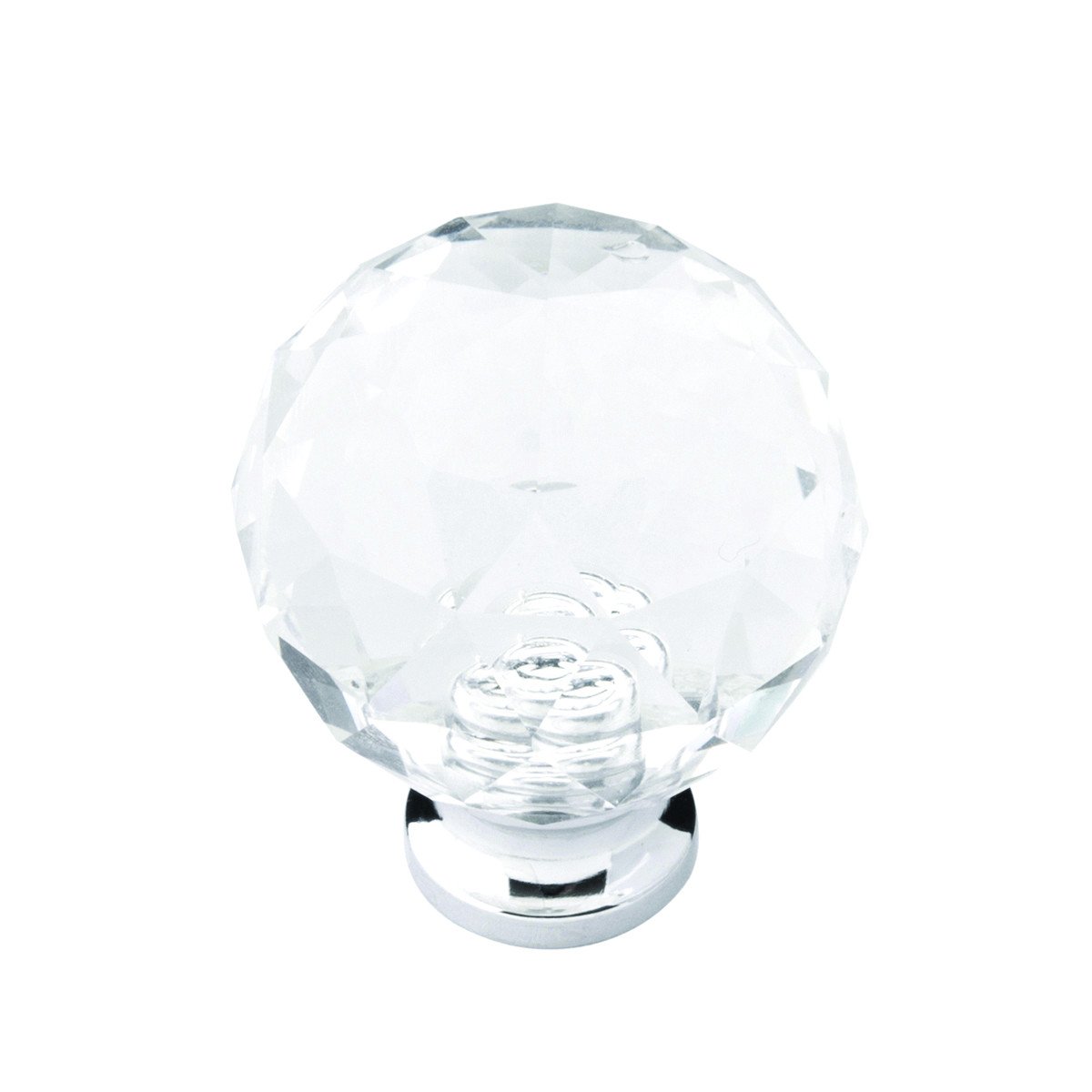 Belwith Keeler B076572-GLCH 1-1/4 In. Luster Knob - Glass with Chrome