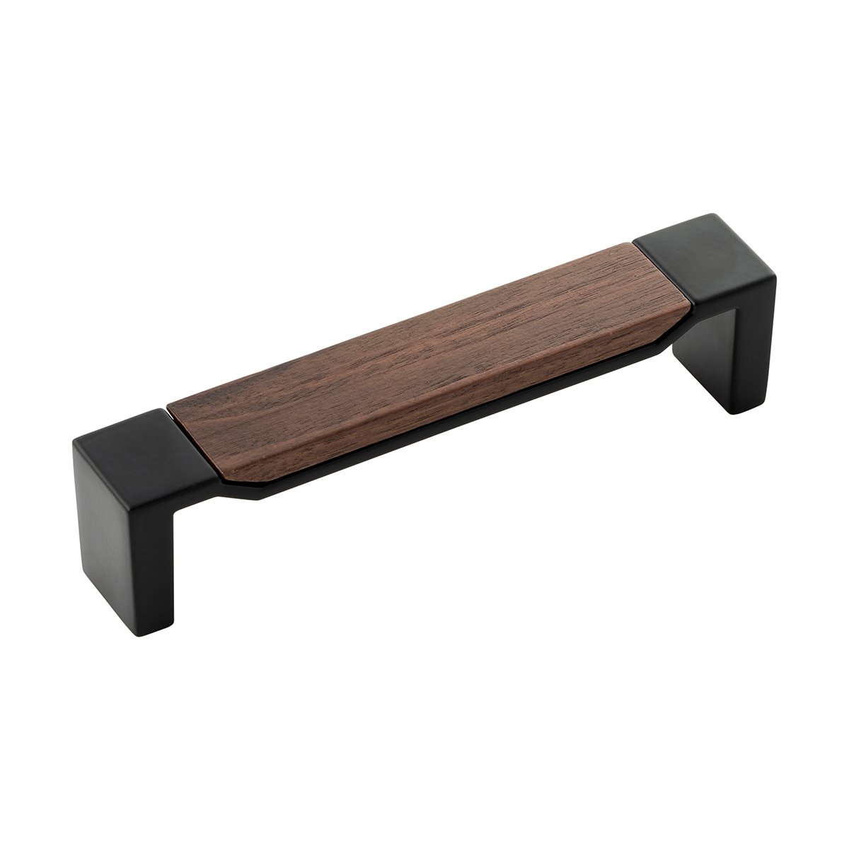 Belwith Keeler B076620WN-MB 128mm Fuse Pull - Matte Black with Walnut