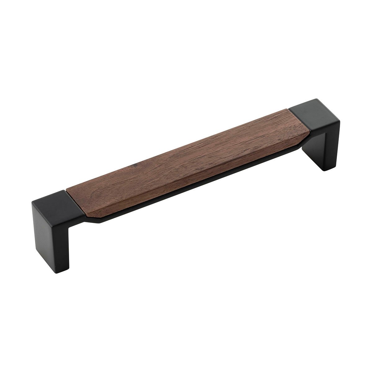 Belwith Keeler B076710WN-MB 160mm Fuse Pull - Matte Black with Walnut