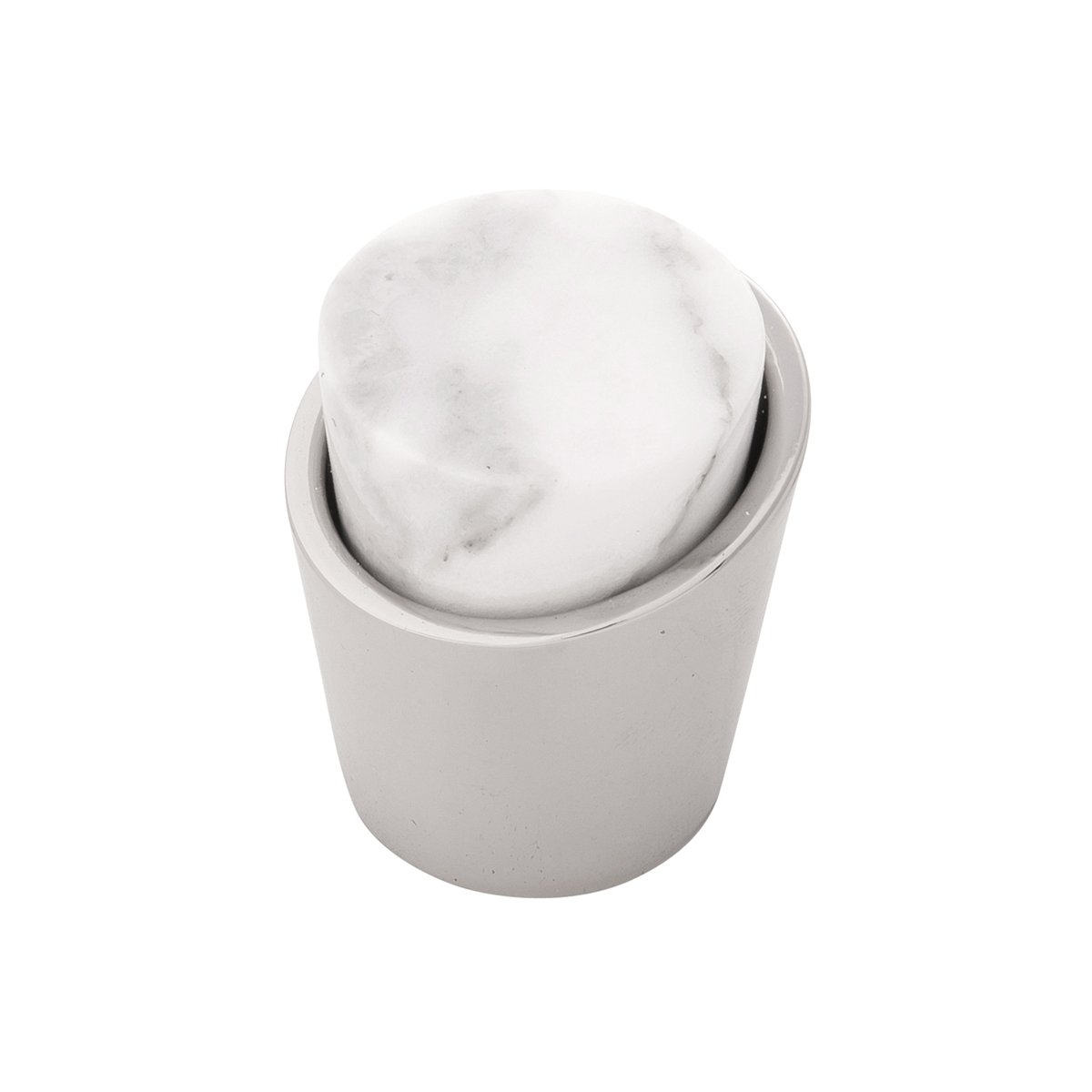 Belwith Keeler B077038MW-14 1-1/4 In. Firenze Knob - White Marble with Polished Nickel