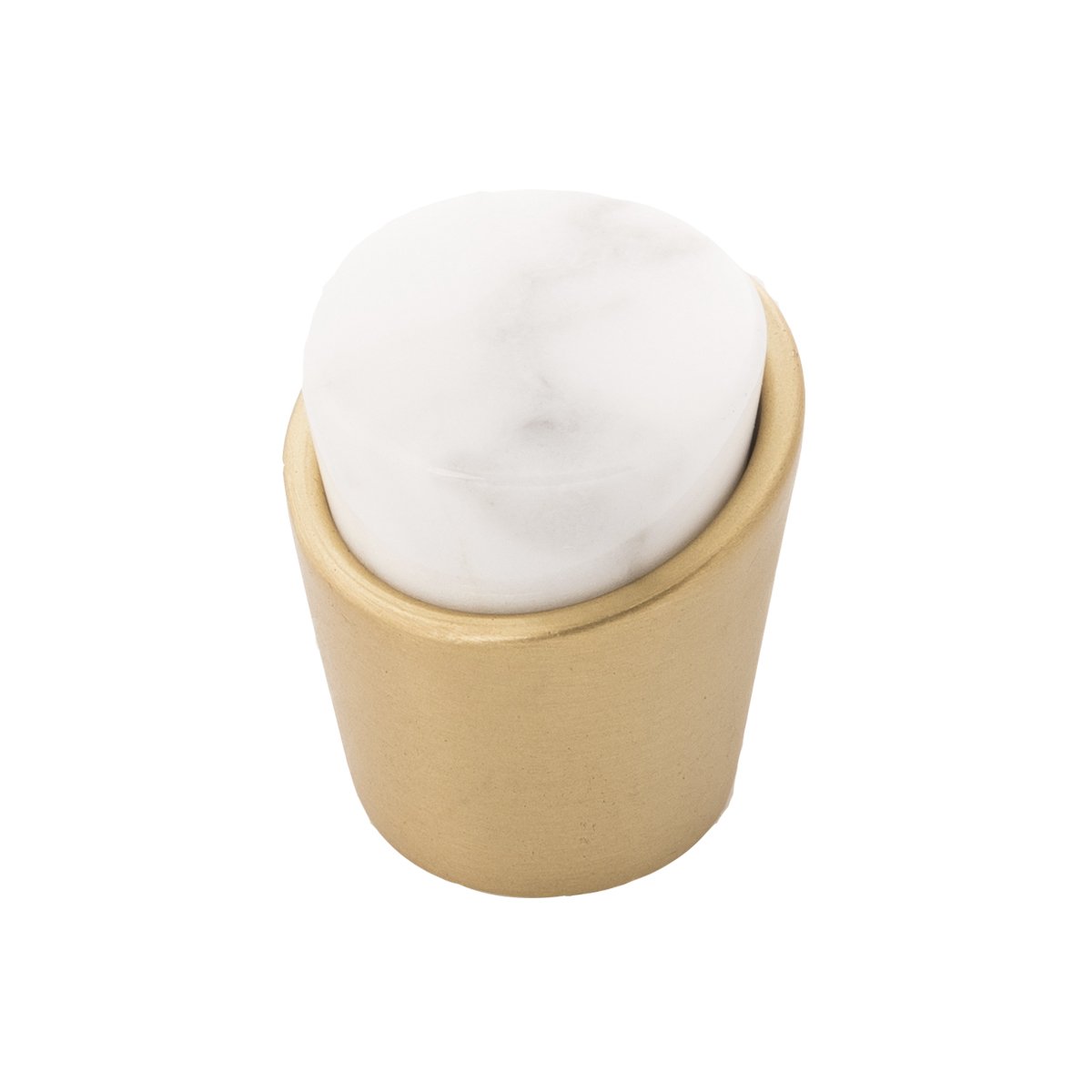 Belwith Keeler B077038MW-BGB 1-1/4 In. Firenze Knob - White Marble with Brushed Golden Brass