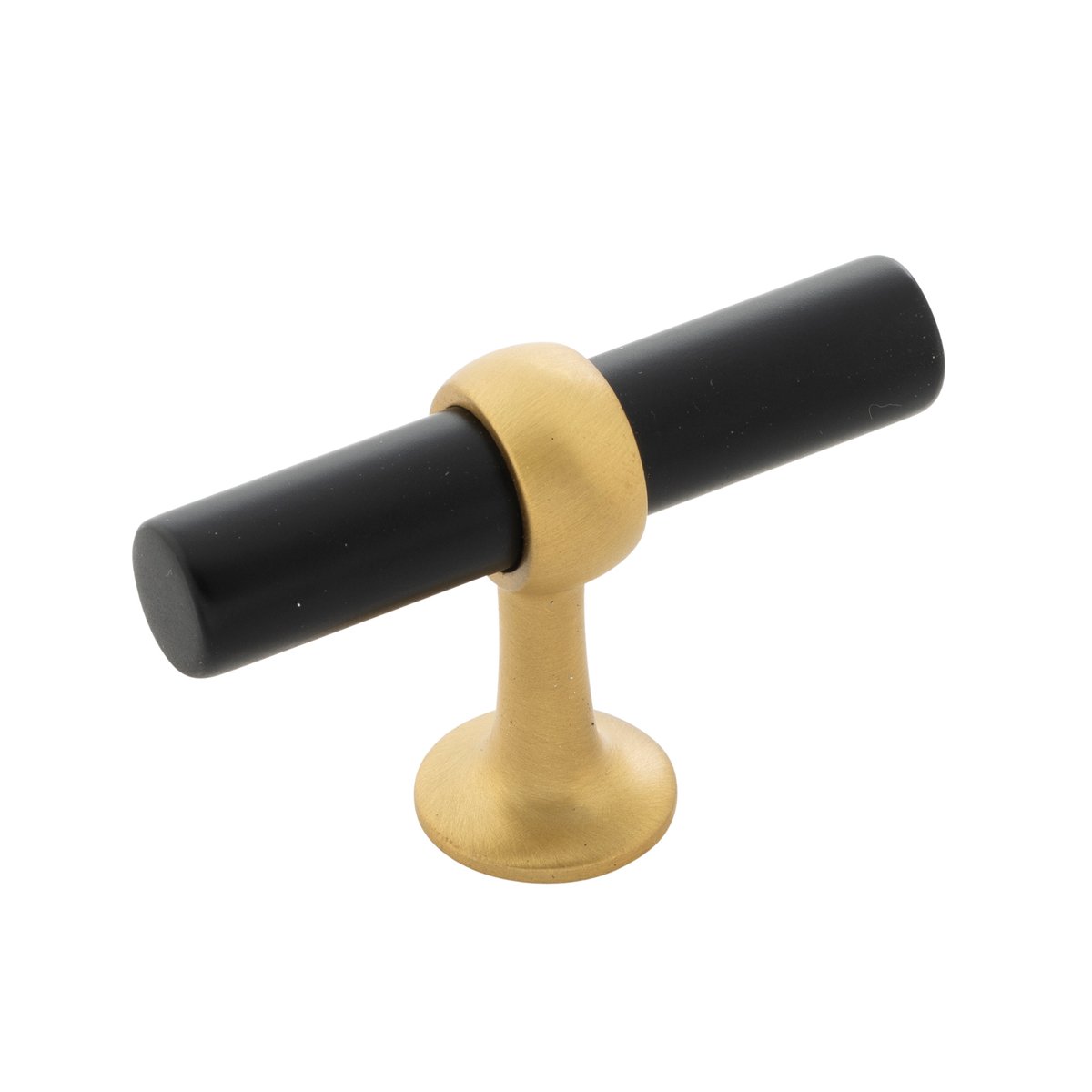 Belwith Keeler B077328-MBBGB 2-1/2" x 13/16" Ostia Knob - Matte Black and Brushed Gold Brass