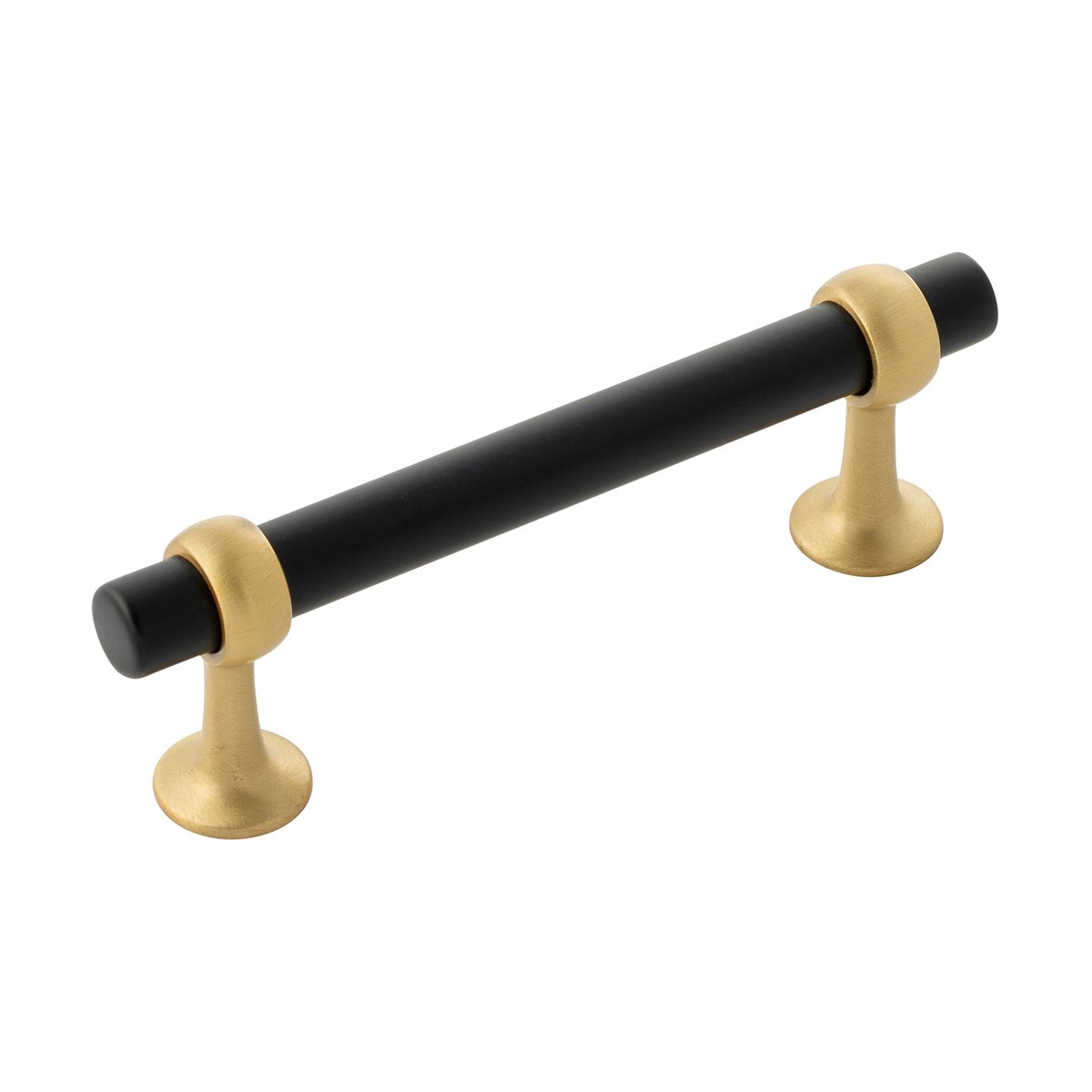 Belwith Keeler B077523-MBBGB 96mm Ostia Pull - Matte Black and Brushed Gold Brass