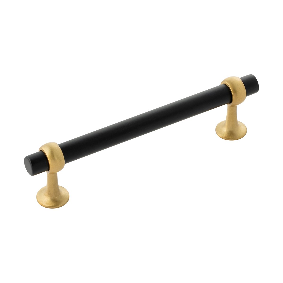 Belwith Keeler B077524-MBBGB 128mm Ostia Pull - Matte Black and Brushed Gold Brass