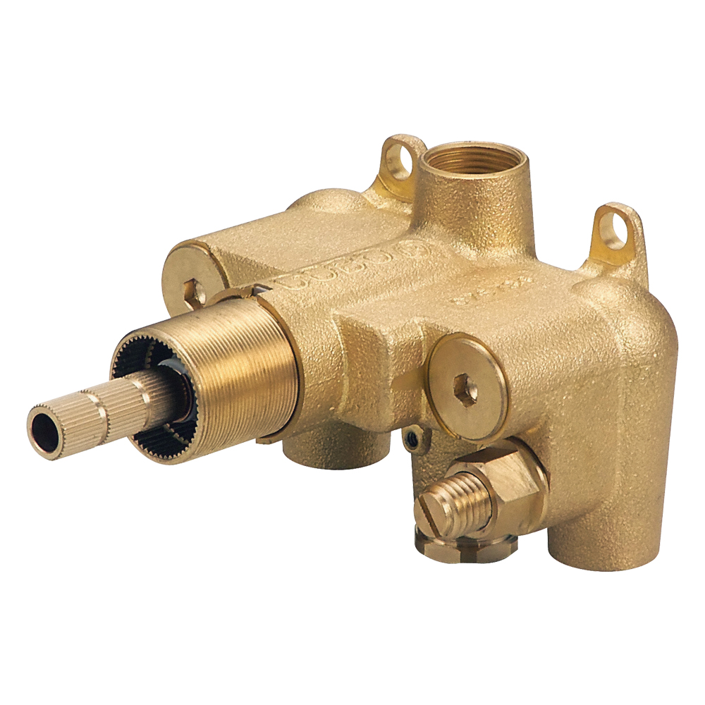 Danze D155000BT 1H 3/4" Thermostatic Valve w/ Stops for Shower Systems - Rough Brass - Click Image to Close