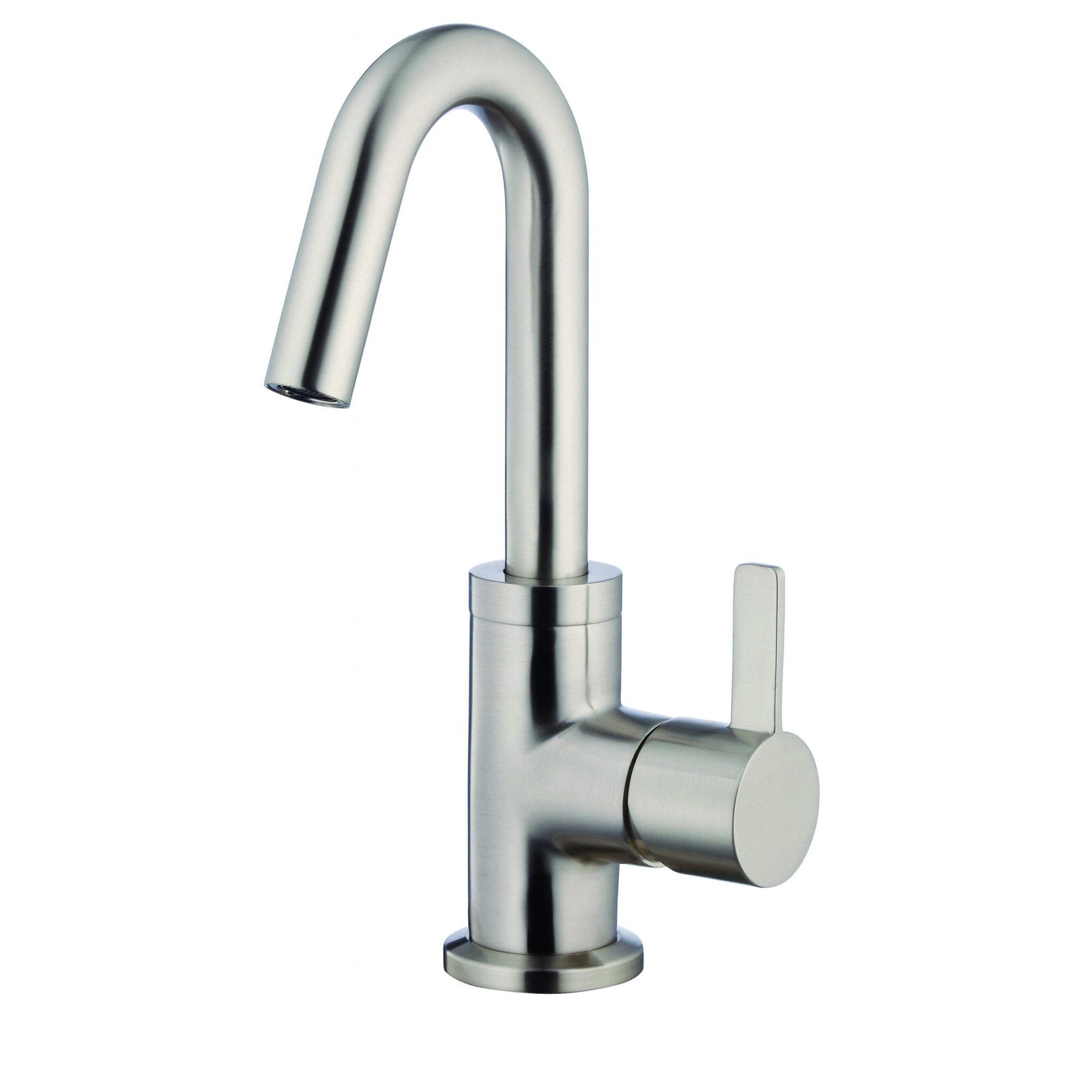 Danze D222530BN Amalfi 1H Lavatory Faucet Single Hole Mount w/ 50/50 Touch Down Drain & Optional Deck Plate Included - Brushed Nickel