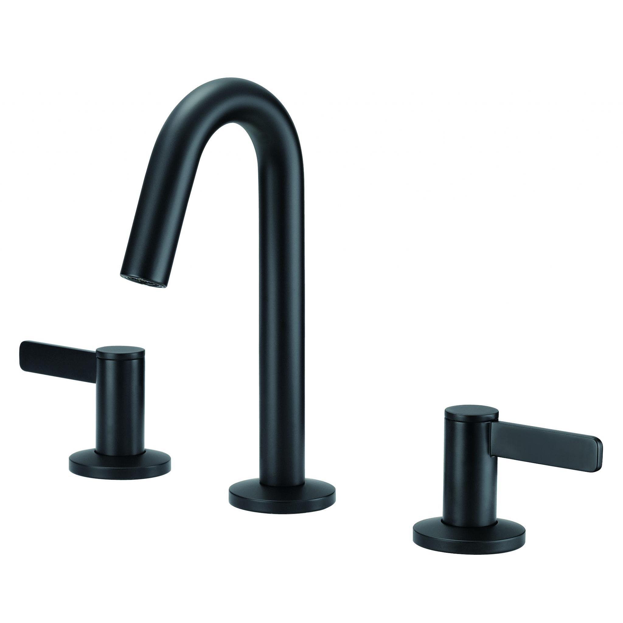 Danze D303130BS Amalfi Trim Line 2H Widespread Lavatory Faucet w/ Metal Touch Down Drain - Satin Black