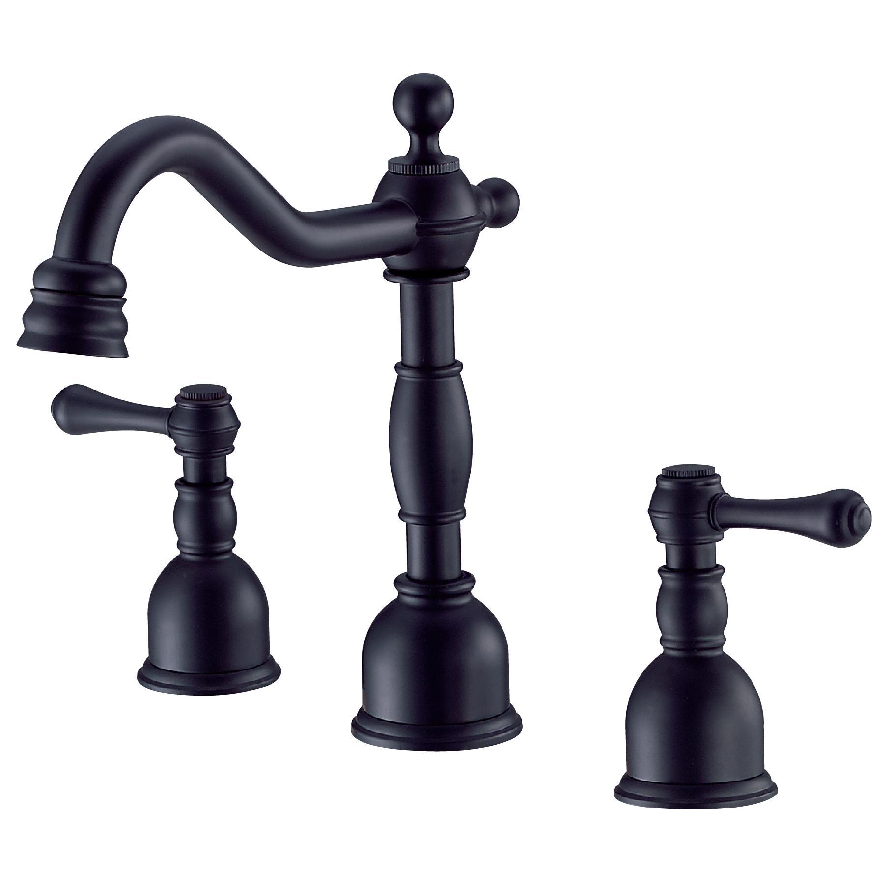 Danze D303257BS Opulence 2H Widespread Lavatory Faucet w/ Metal Touch Down Drain - Satin Black