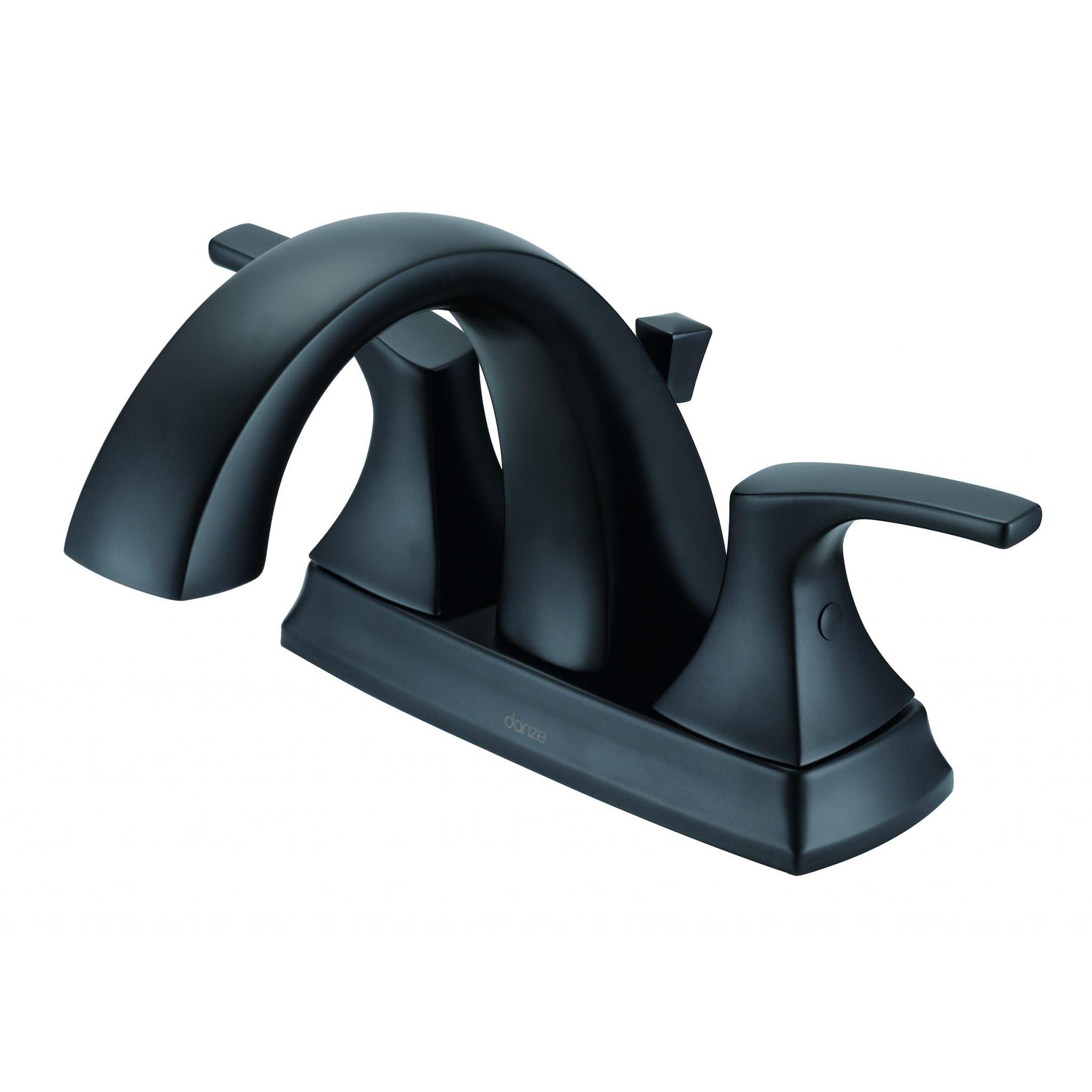 Danze D307018BS Vaughn 2H Centerset Lavatory Faucet w/ Metal Pop-Up Drain - Satin Black