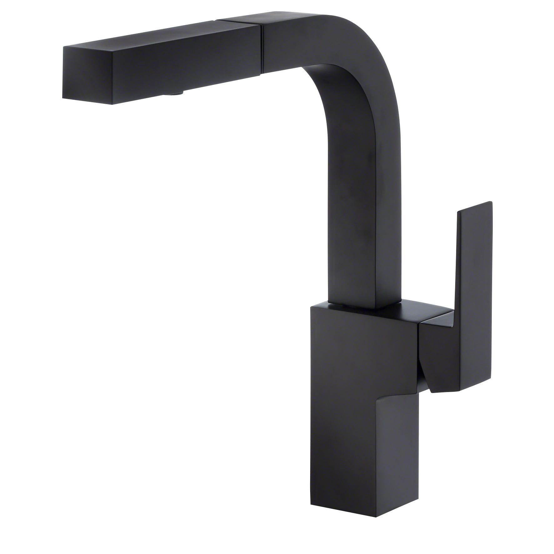 Danze D404562BS Mid-Town Trim Line 1H Pull-Out Kitchen Faucet w/ SnapBack Retraction - Satin Black - Click Image to Close
