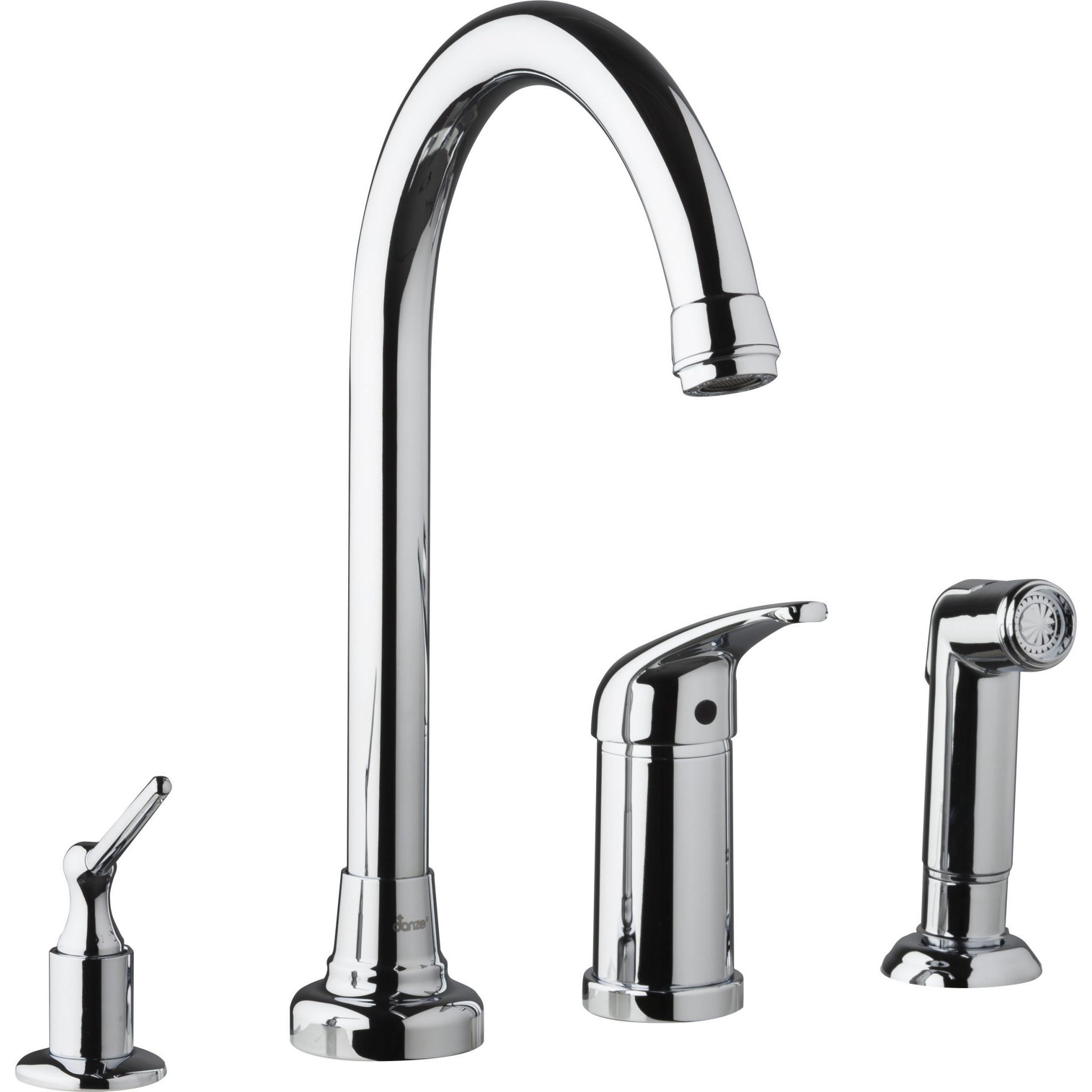 Danze D409112 Melrose 1H High-Rise Kitchen Faucet w/ Soap Dispenser & Spray - Chrome