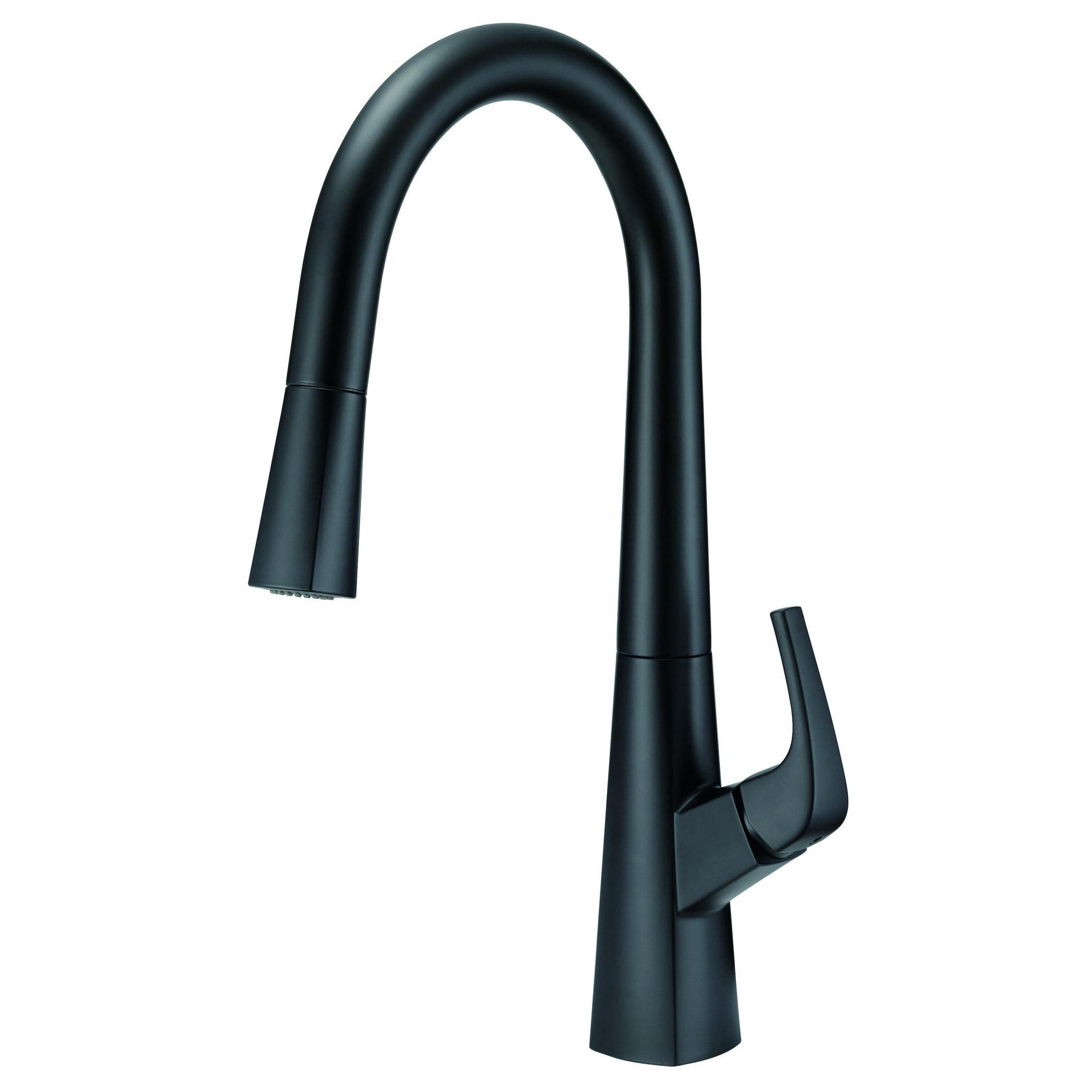 Danze D454419BS Vaughn 1H Pull-Down Kitchen Faucet w/ Snapback - Satin Black