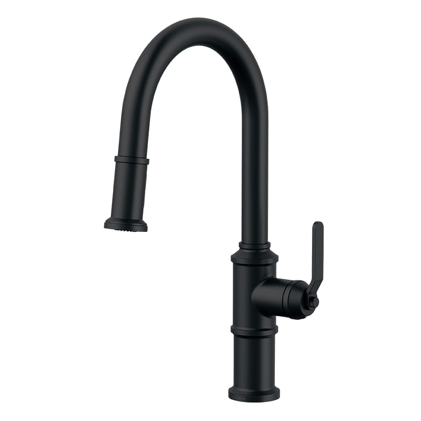 Danze D454437BS Kinzie 1H Pull-Down Kitchen Faucet w/ Snapback Retraction - Satin Black