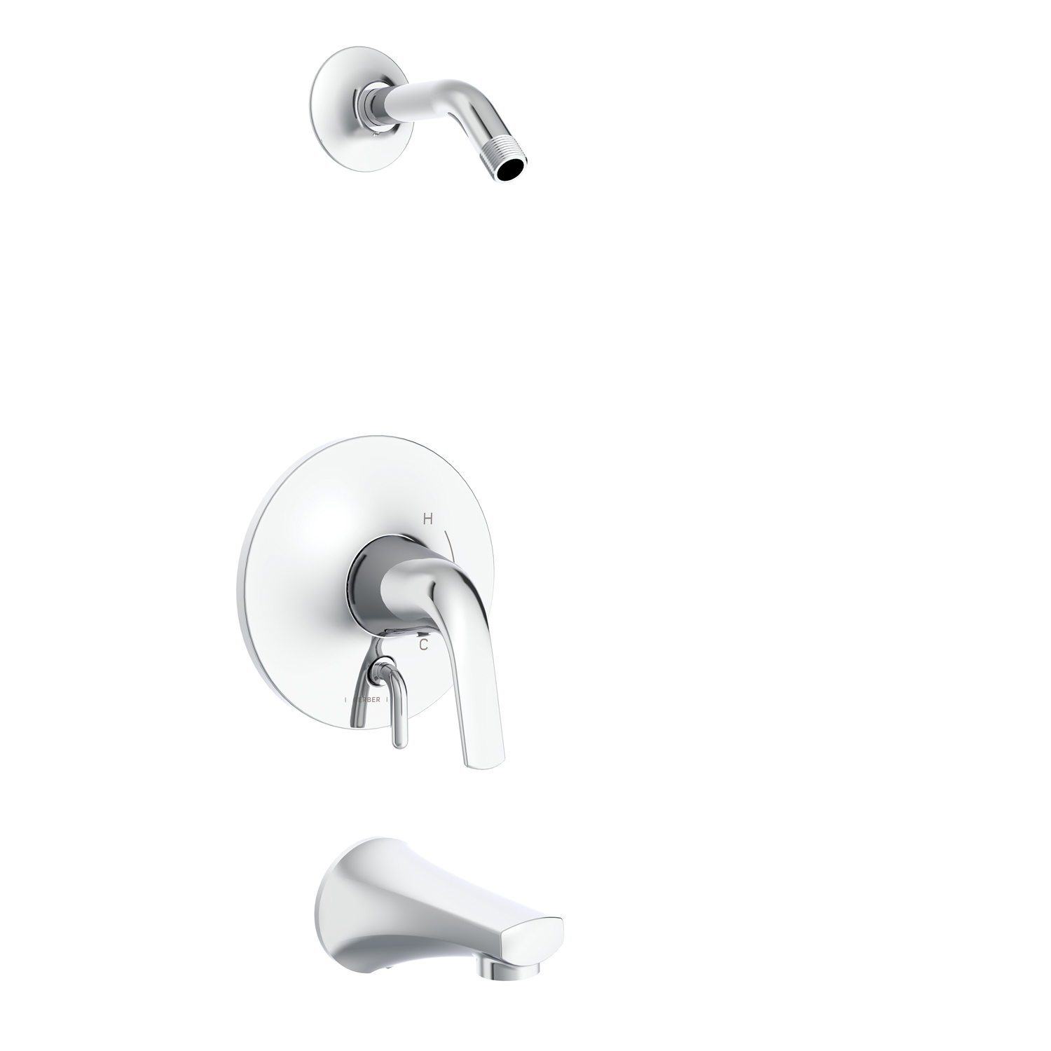 Danze D500034LSTC Lemora 1H Tub & Shower Trim Kit & Treysta Cartridge with Diverter on Valve Less Showerhead - Chrome